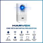 Harvox Cine Vista Bataryalı Projeksiyon Cihazı Taşınabilir 4K Destekli 1080P Android Sistemli Projektör - Beyaz