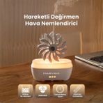 Harvox Hareketli Değirmen Hava Nemlendirici Aroma Difüzörü Aromaterapi Rgb Ledli Buhar Makinesi - Beyaz