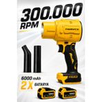Harvox Turbo Hava Üfleyici Kablosuz 300.000RPM 6000MAH Çift Bataryalı Hava Yaprak Toz Su Üfleme Makinesi