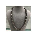 HAS İNCİ Gümüş Klipsli Doğal Brown Obsidyen Taşı Kolye Bob300b