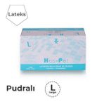 Has-Pet Beyaz Lateks Pudralı Eldiven Large 100'lü