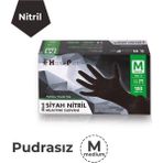 Has-pet Haspet Pudrasız Siyah Nitril Eldiven M 100'lü.