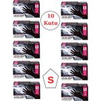Has-Pet Nitril Eldiven Pudrasız 100’LÜ Dayanıklı ve Konforlu Kullanım 10 Paket - Siyah