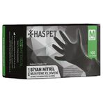 Has-pet Nitril Eldiven Siyah M 100'lü Paket