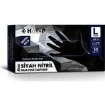 Has-Pet Siyah Nitril Eldiven Ekstra Kalın L Beden 50'li