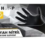 Has-Pet Siyah Nitril Eldiven Ekstra Kalın XL Beden 50'li