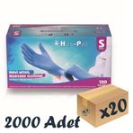 Has-Pet Small 100'lü 20 Paket Mavi Pudrasız Nitril Muayene Eldiveni