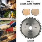HAS - TEC 185 mm Ahşap & Sunta Kesici Testere – T.c.t Saw Blade | 185 x 1.3 x 30 mm 40T