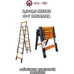HAS - TEC 2,3 + 2 Metre 7+8 Basamaklı A Tipi Uzayan Alüminyum Teleskopik Merdiven