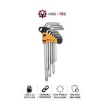 HAS-TEC 9 Parça Yıldız Alyan Anahtar Seti | Parlak Nikel Kaplama, Profesyonel Torx Anahtarlar, Alyan Set