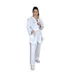 HAŞADO Taekwondo Beyaz Yaka Fitilli Acemi Elbise (BEYAZ YAKA, 120)