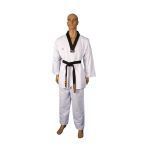 Haşado Wt Onaylı Fitilli Siyah Yaka Taekwondo Elbisesi