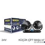 Hasbeeparts Araç Içi Vantilatör Küçük Çift Başlı 24v 4 inç Üniversal Niken
