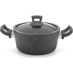 Hascevher Germanitium 22x10.5 cm Cam Kapaklı Granit Tencere