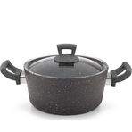 Hascevher Germanitium 24x11 cm Cam Kapaklı Granit Tencere