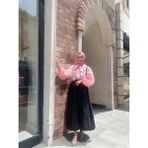 Hasenna ETKS002 Arkadan Fermuarlı Balon Etek - Siyah