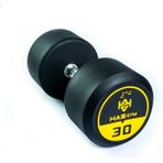 Hasgym 30 kg Kauçuk Kaplı Profesyonel Olimpik Dumbbell ( Dambıl ) - Siyah - Sarı