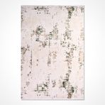 Haşhaş Kremi Soyut Modern Geometrik Etnik Desenli Boho Makinada Yıkanabilir Hafif Hav Toz Vermez Leke Tutmaz Kaymaz Taban Dijital Makine Baskı Halı Oturma Odası Salon Yolluk Koridor Mutfak Halısı