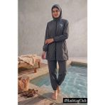 Hashtag Tesettür Mayo Tam Kapalı 4lü Set Su Tutmaz Hızlı Kuruyan Paraşüt Kumaş - 5XL - Antrasit