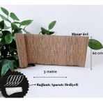 Hasır 60 cm x 3 Metre Kamış Kamış Hasır Balkon Çiti - Antrasit