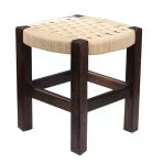 Hasır Ahşap Tabure, Ceviz, 35 Cm