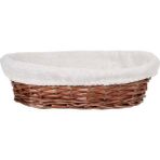 Hasır Bezli Oval Hamur Mayalama Sepeti 24 cm (ES-2417R) - Kahverengi