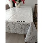 Hasır Desen Lüks Pvc Silinebilir Masa Örtüsü Tüm Renk ve Ölçüler - Beyaz - 80 x 140 cm