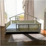 Hasır Detaylı Wicker Doğal Ahşap Montessori Bebek ve Çocuk Karyolası - 70 x 130 cm