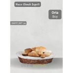 Hasır Ekmek Sepeti Oval Çok Amaçlı Sepet Orta Boy Yılbaşı Sepeti 24 Cm
