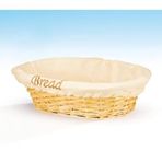 Hasır Ekmek Sepeti, Oval, Doğal Renk, Kumaş Astarlı, Sofra Servisi için 28x21x9
