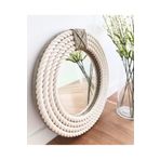 Hasır Halat Çerçeveli Yuvarlak Duvar Aynası - 40 cm (8)