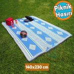 Hasır Halı Kilim Piknik Cami Park Plaj Bahçe Balkon Teras Kamp Outdoor Karavan 140 x 230 cm Plastik - Çok Renkli