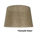 Hasır Kahve Doğal Lambader Şapkası - Kahverengi