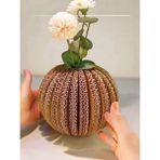 Hasır Karton Saksıda Orkide Vazo 12X30 cm - Açık Kahverengi