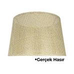 Hasır Krem Doğal Lambader Şapkası - Bej