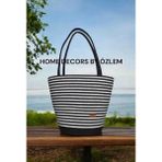Hasır Omuz Çantası Plaj Çantası Günlük Çanta El Emeği Handmade - 00-Siyah