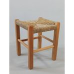Hasır Örgülü Ahşap Tabure Natürel 35cm (28cmx28cm)
