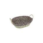Hasır Rattan Ekmeklik Ekmek Sepeti Oval Kumaşlı
