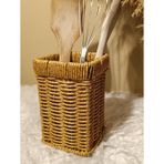 Hasır Rattan Kare Kaşıklık / Organizer