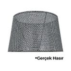 Hasır Siyah Doğal Lambader Şapkası