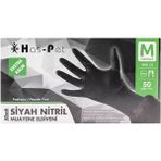 Haspet Siyah Nitril Eldiven Extra Kalın Medium 50'li