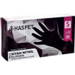 Haspet Siyah Nitril Eldiven Small 100'LÜ