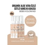 Hassas Bebek Kolonyası 4’lü Avantaj Seti Sütlü Vanilya Kokulu Nemlendirici Aloe Vera Özlü 40 ml x 4