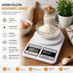 Hassas Dijital Mutfak Terazisi (10 kg Kapasite) Pil Hediyeli Hassas Tartı