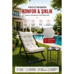 HASTUNÇ Minderli Katlanır Şezlong Seti Tekli + Sehpa | Bahçe Balkon Teras Kullanımı