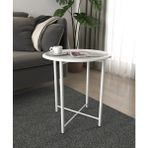 Hastunç Prestij Katlanır Metal Orta Sehpa - Beyaz