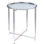 Hastunç Prestij Katlanır Metal Orta Sehpa - Metalik Gri