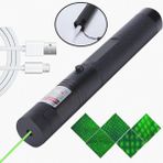 Hasuba Yeşil -Pilli Anahtar Emniyetli Yeşil Lazer Pointer Yüksek Güçlü Lazer Işaretleme+ Pil Doldurma Aleti