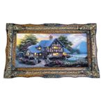 Hasyılmaz Hobbit Evi Adlı İran Tebriz Halı Tablo 123x75cm - Duvar Halı Kilim Tablo