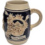 Hasyılmaz Vintage Tankart Dağ Evi ve Çiçek Temalı Alman Seramik Bira Bardağı 11,8cm 006 - 1 Adet - 0 - 200 ml